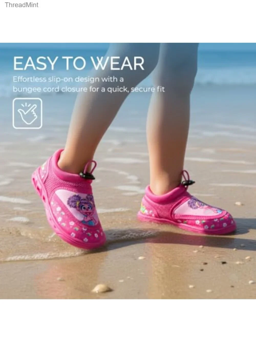 Kids Water Shoes Slip On Quick Dry Bungee Aqua Socks